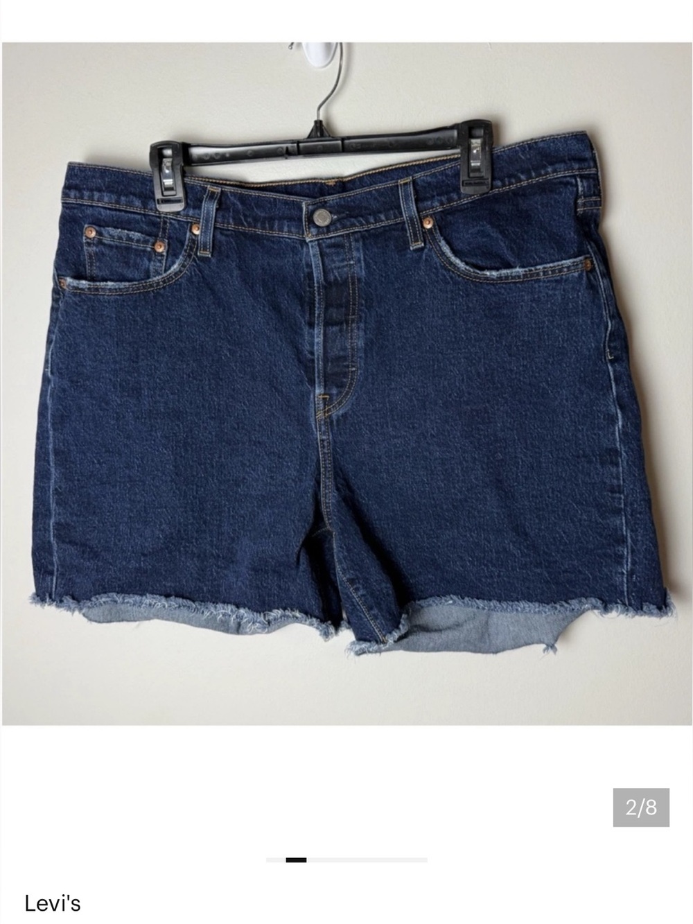 Levi's Women's Jean Shorts Plus Size 16 W Denim Blue Pockets Cut-Off Casual